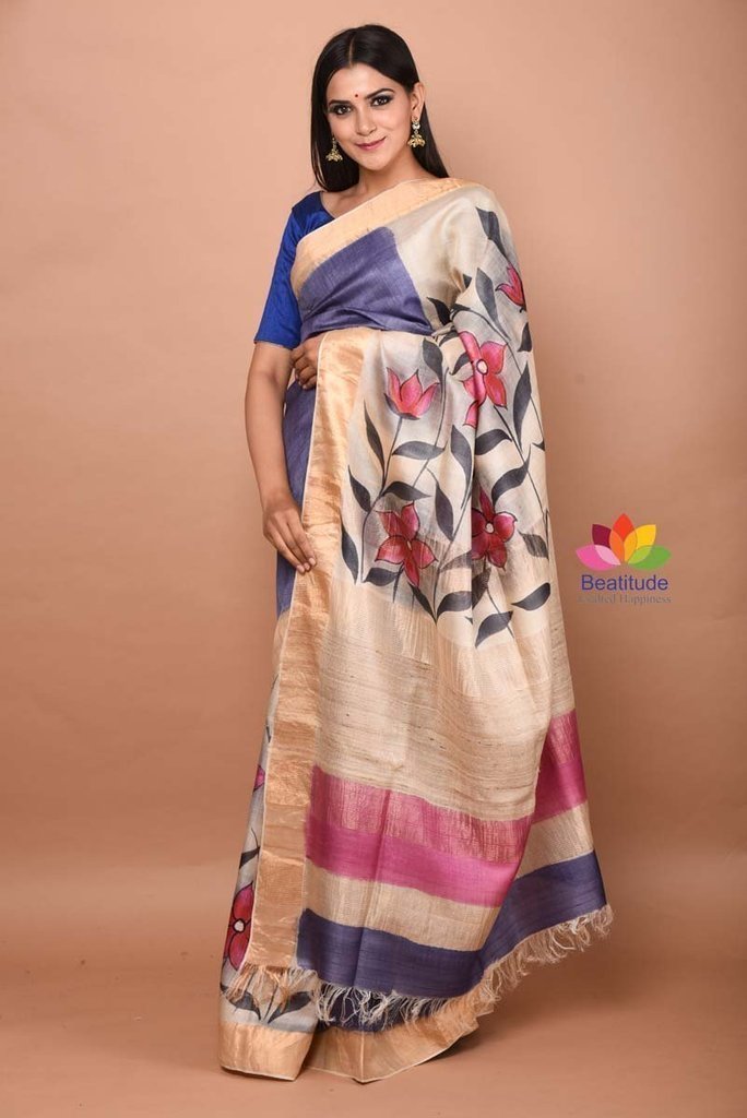 Chennur (Chenoori) Silk Pen Kalamkari Hand drawn and painted Saree - M –  Phulari