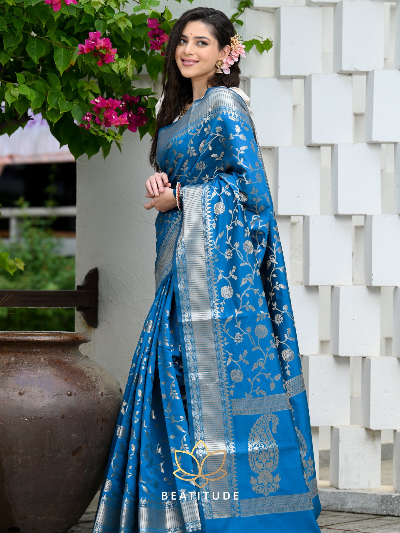 Buy Blue Sarees for Women by Skysixty Online | Ajio.com