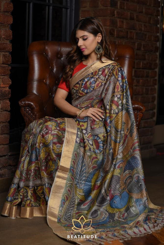 Manjula Paritala's Elegant Festival-Ready Look in Pen-Kalamkari Half Saree