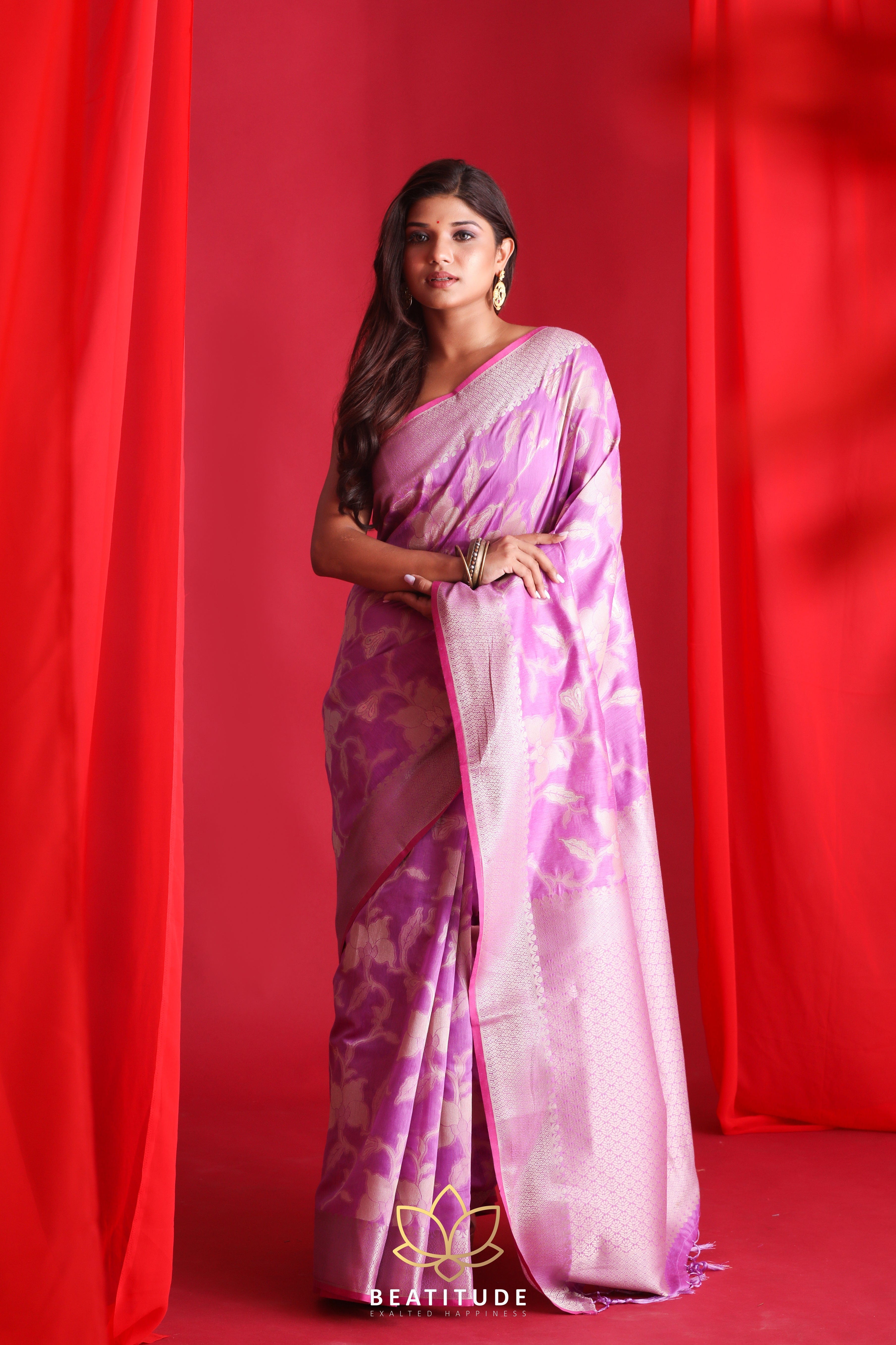 Buy the beautiful Jam Purple banarasi saree online by KARAGIRI | On Sale –  Karagiri