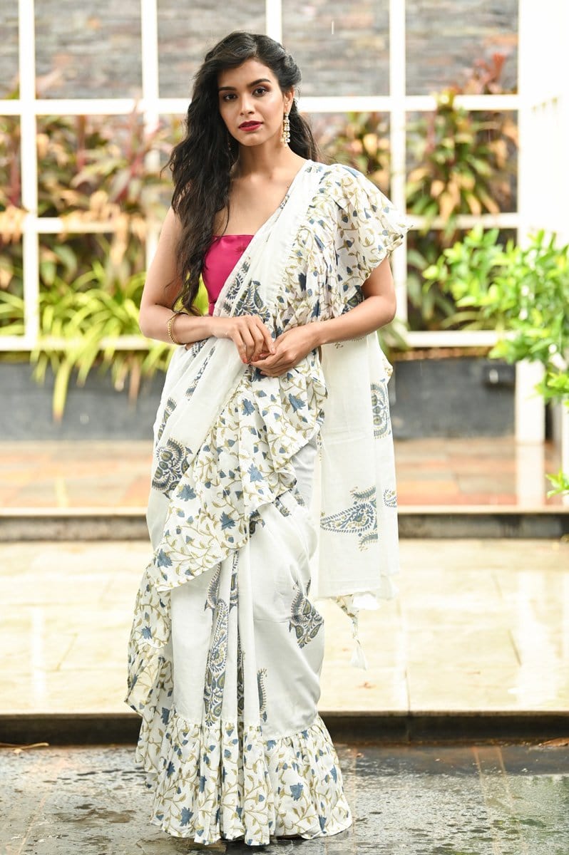 Ruffle Saree : Shop Designer Ruffle Sarees for Women Online