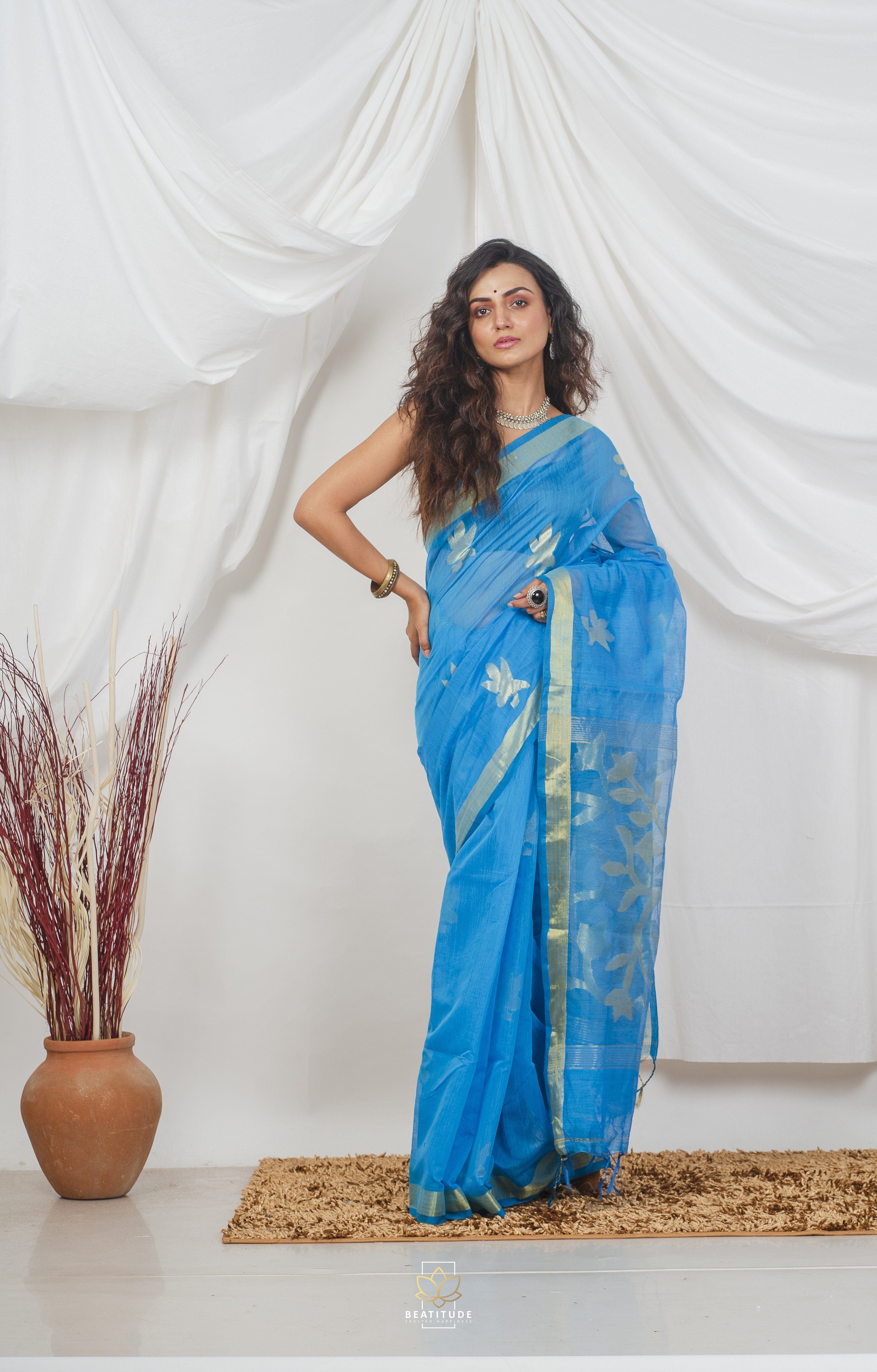 Muslin Silk Saree (adi78687)