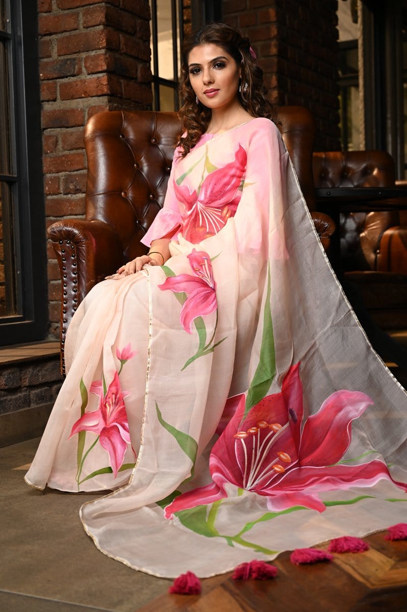 Stunning Bollywood Style Pure Organza Silk Saree Vt000679