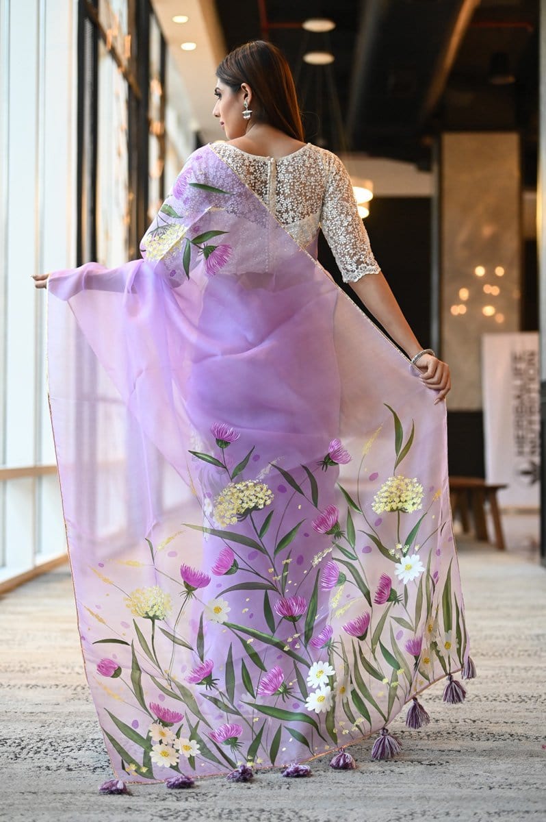 Lavender Saree - Buy Trendy Lavender Saree Online in India | Myntra