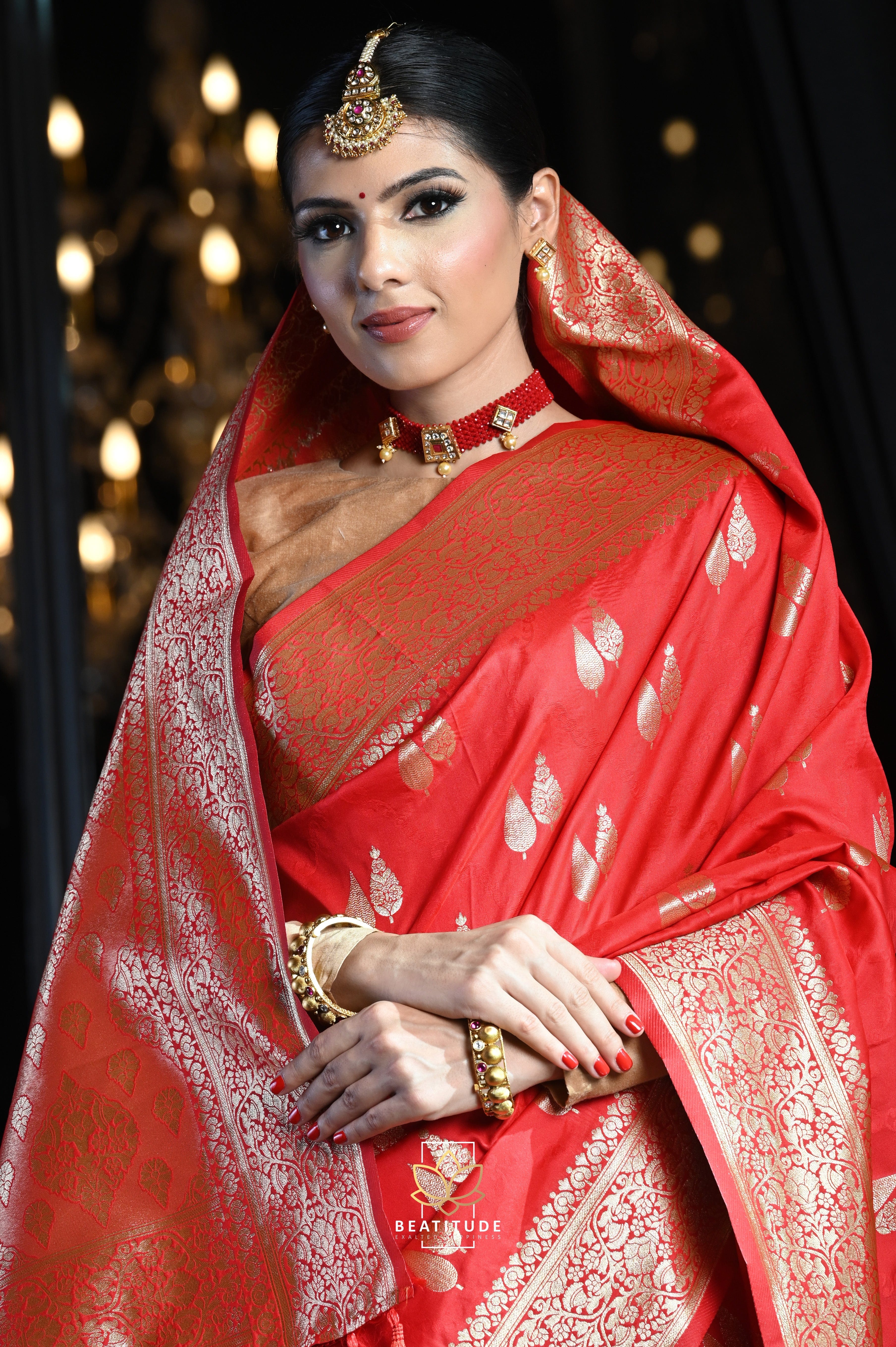 Banarasi soft silk saree with blouse piece