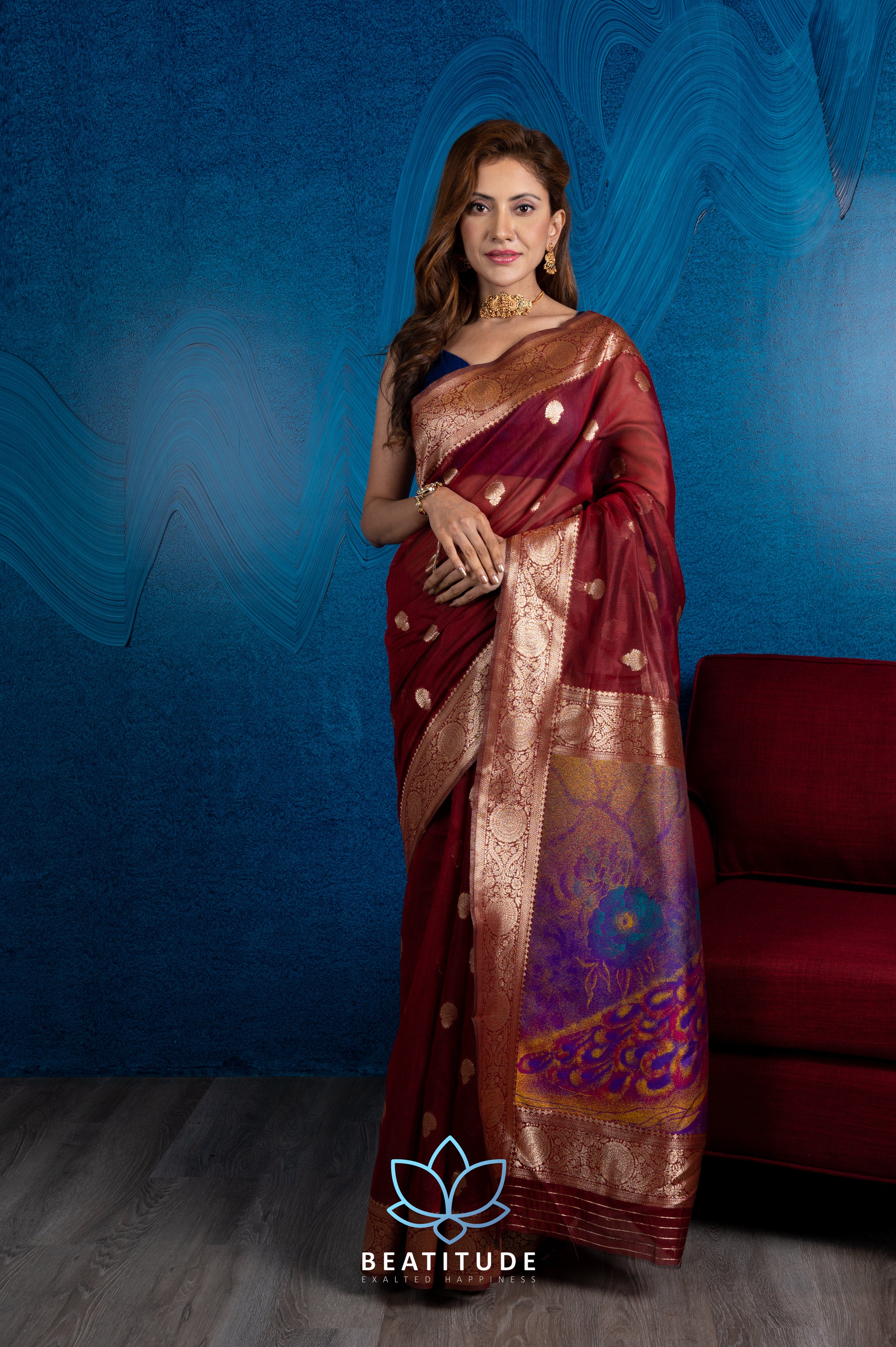 Amiable Navy Blue Soft Silk Saree With Divine Blouse Piece -