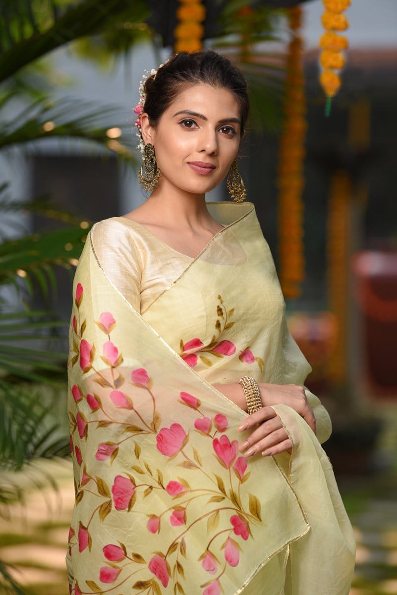 YELLOW ORGANZA SILK PRETTY ATTRACTIVE SAREE - Mr & Mrs Creation - 4170914